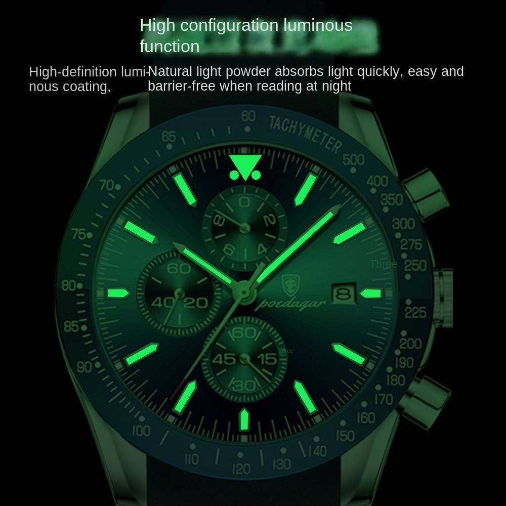 New Top Brand Waterproof Luminous Multifunctional Men's Watch Silicone Tape Luxury Fashion Quartz Watch