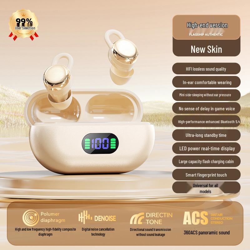 2025 Bluetooth Clip-on Sports Earphones: Noise Cancelling, Power Display, Long Battery Life, High Sound Quality