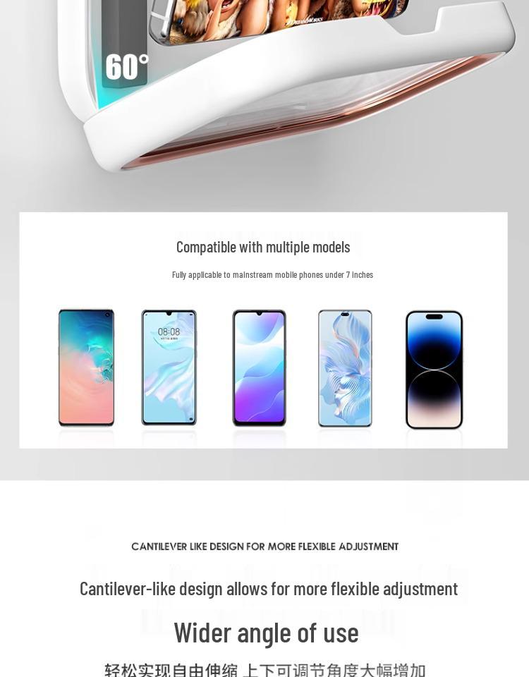 Wall-Mounted Waterproof Rotating Phone Holder for Bathroom and Toilet