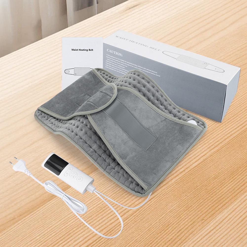 Electric Heating Waist Belt with 4 Timer Winter Heater Mat Auto Shut Off Back Heating Support Belt for Lower Back Period Stomach