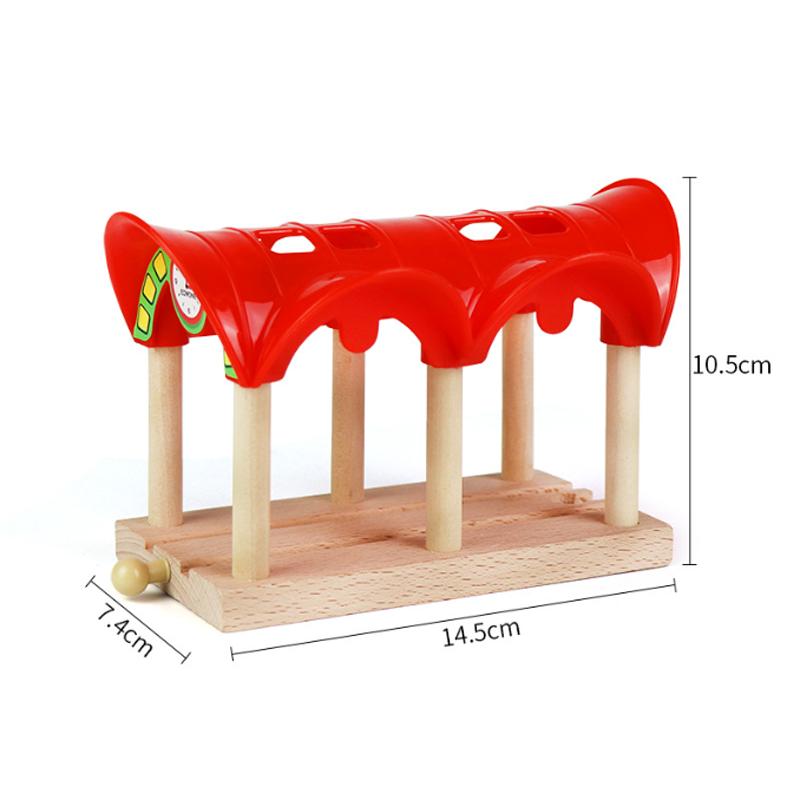 Wooden Track Magnetic Train Toy Wooden Track Scene Accessories Mountain Cave Tunnel Beech Wood Track Children's Toy