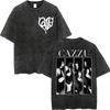 Vintage Washed Cazzu Latinaje Tour  Merch Tshirts Men Women Fashion Aesthetic Tshirt Summer Casual Loose Cotton T Shirts
