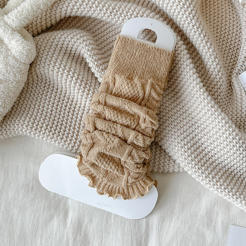 

Solid Color Knitting Leg Warmers Cute Sweet Warm Foot Cover Lolitas Knitted Socks Autumn Winter One Size