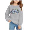 Girls Christmas Print Long Sleeve Hooded Sweatshirt Casual Comfortable Pullover for Fall Winter