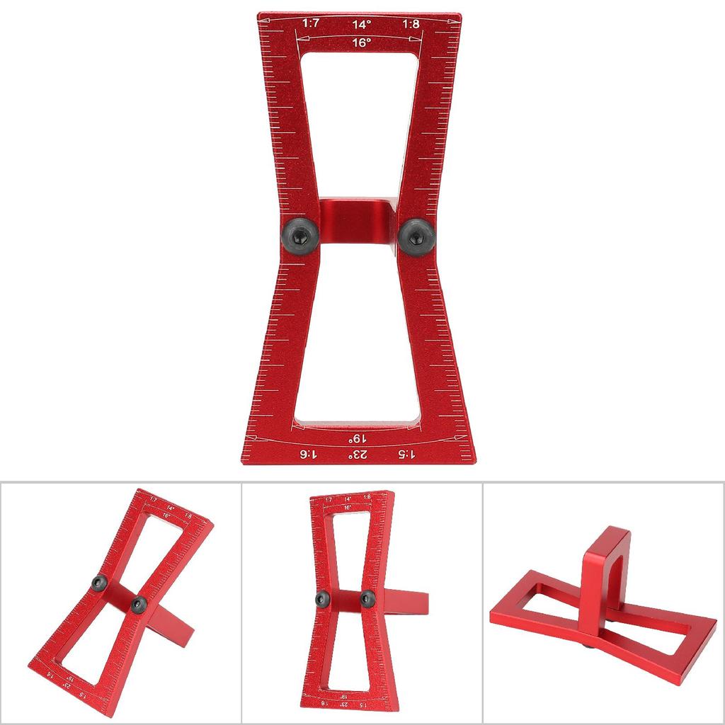 DIY Woodworking Dovetail Ruler Marker Wood Joints Gauge Guide Tool (1:5 1:7, 1:6 1:8) (Red)