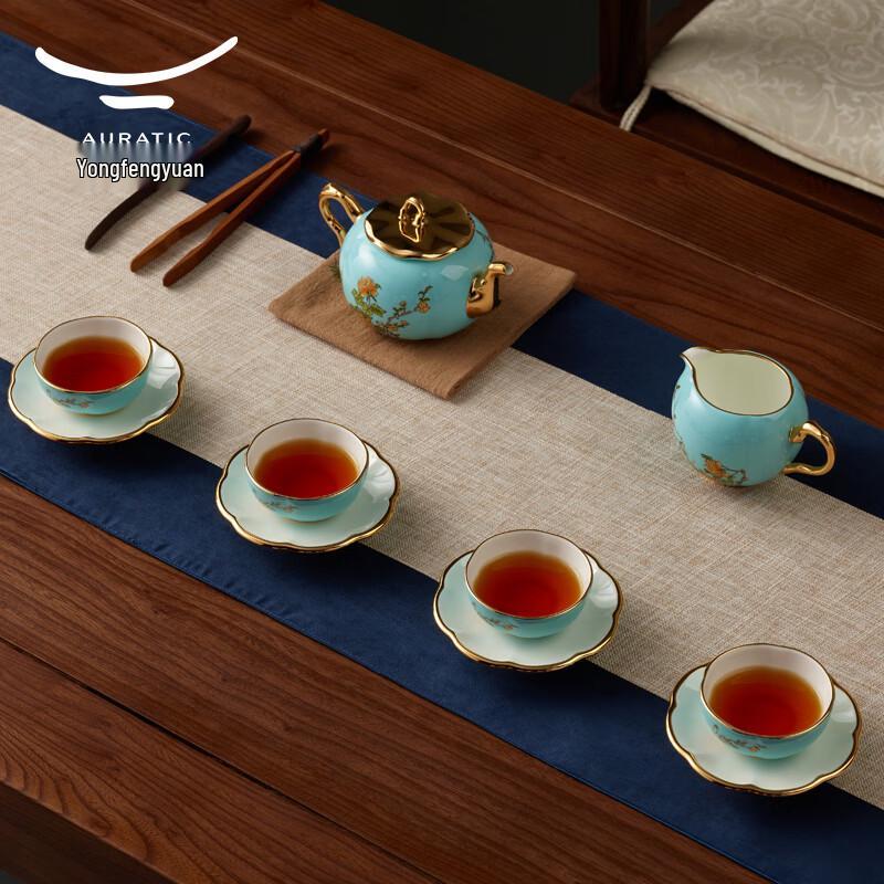 Auratic National Porcelain Yongfengyuan West Lake Blue Ceramic Tea Set