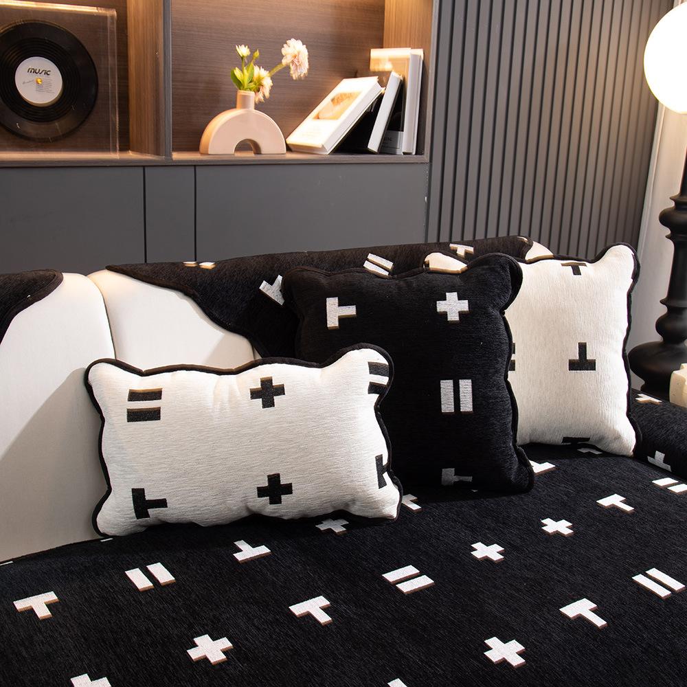 Simple Sofa Cushion Towel Universal High-End Non-Slip Chenille Straight Sofa Cover Cloth Towel Anti Cat Scratch Backrest Cover