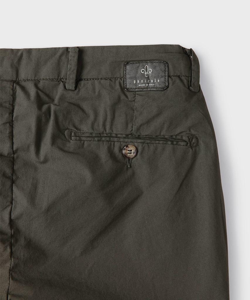 PANICALE Khaki Poplin Elastic Waist Slim Fit Chino Pants