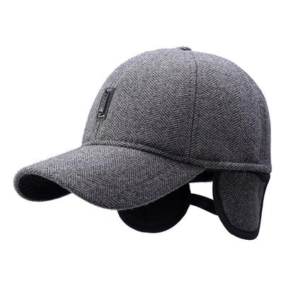 Warm Cotton Hat Men'S Windproof And Cold-Proof Ear Protector Woolen Baseball Cap Fashion Versatile Outdoor Sports Cap