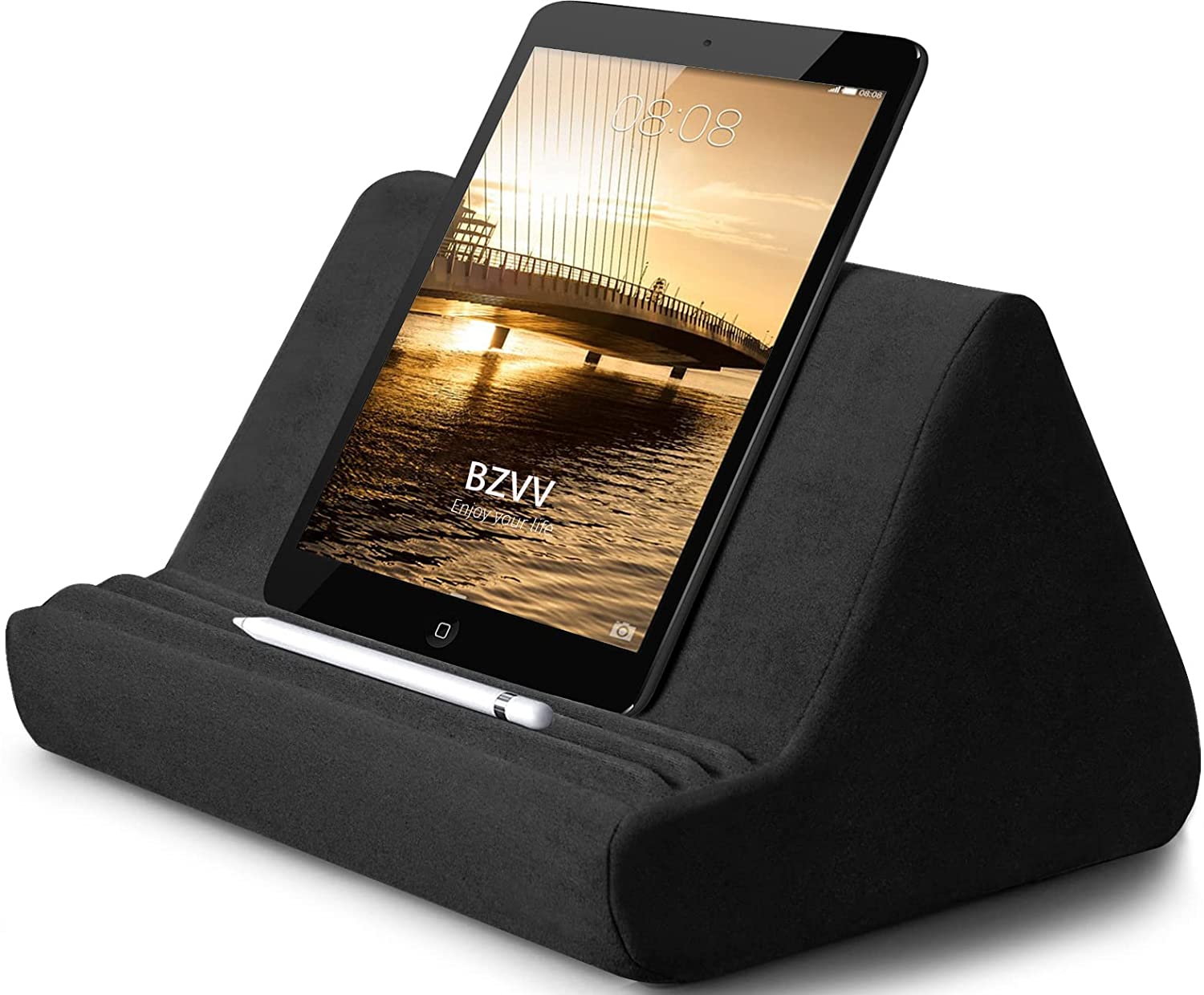 Universal Soft Multi Angle Tablet Pillow Cushion Stand Multiple Microfiber Kid Book Holder Tablet Pillow Stands for ipad чёрный
