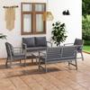 Day and Night - Day and Night Garden Furniture 5 Pcs Gray Cushions Solid Acacia Wood