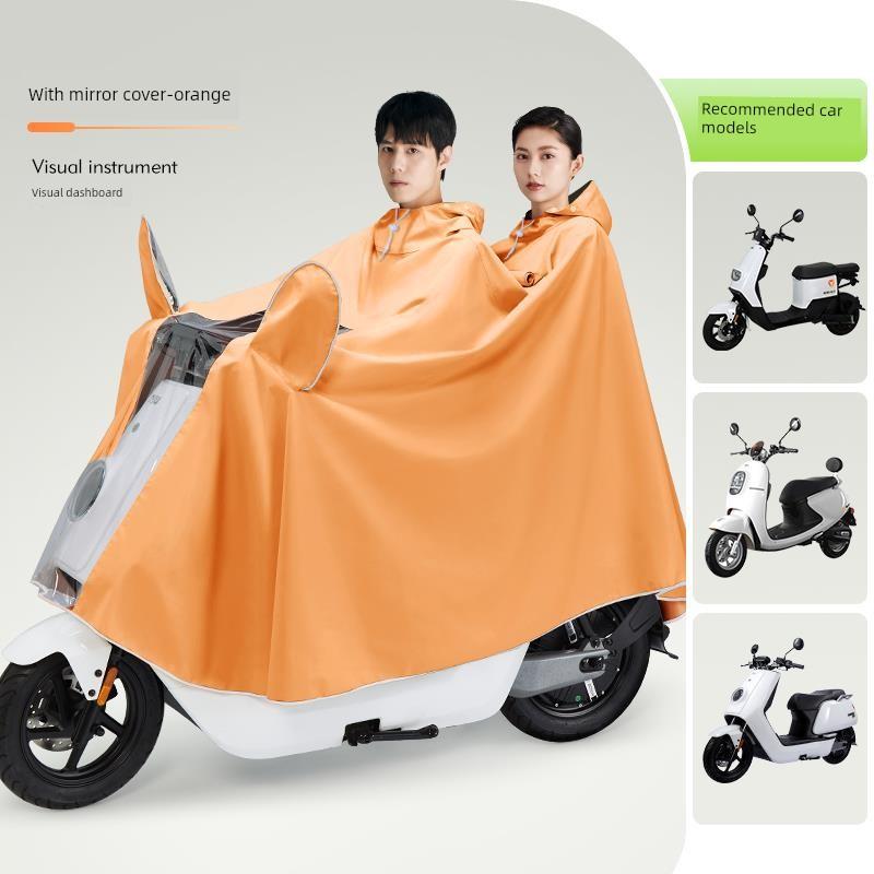 Electric Motorcycle Raincoat for One Person, Women's Small-Sized, Long Full-Body Raincoat for Heavy Rain, Men's Double-Person New Style Rain Poncho
