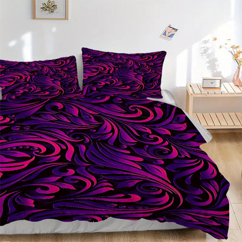 3pcs Floral Patterns Bedding Set, Includes Without Pillow Inserts, Soft Comfortable Bedding Set,All-Season Use a0924046