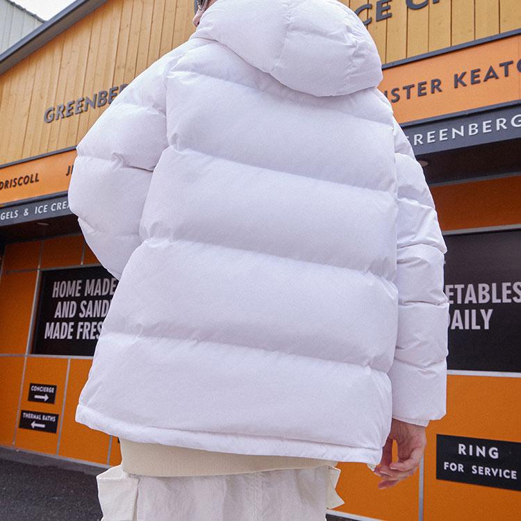 FILA Fusion Fashion Simple Zipper Windproof Warm Short Down Jacket Unisex jackets White T11U346901F-WT