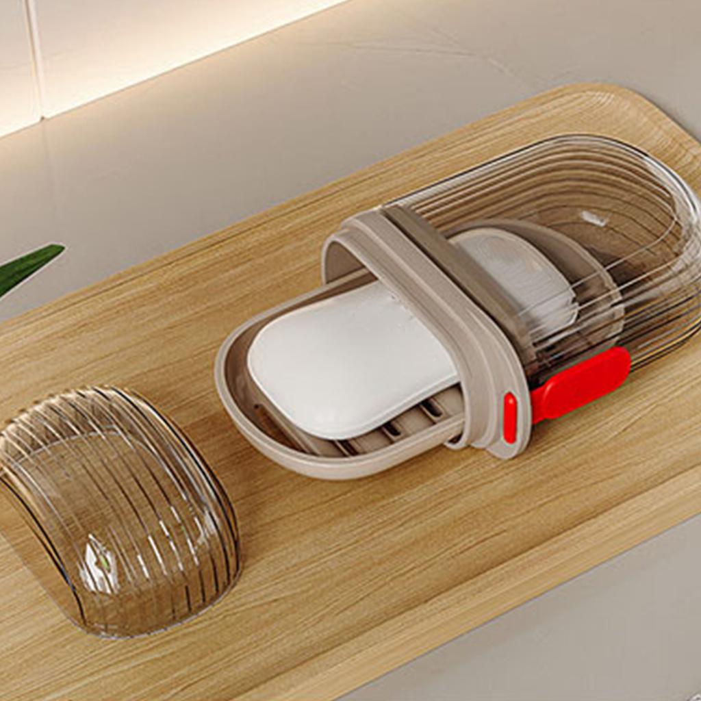 Soap Box Travel Portable Mini Soap Container Sealed Drainable Soap Box with Lid for Traveling