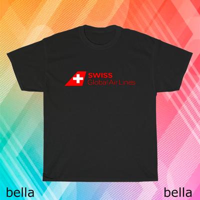 Nuova Maglietta con Logo Swiss International Air Lines Divertente Taglia da S a 5XL