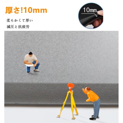 Wipeable kitchen mat, 10mm thick, comfortable, fluffy, 150cm, water-repellent, stain-resistant, memory foam, cushioned, no washing required, just wipe