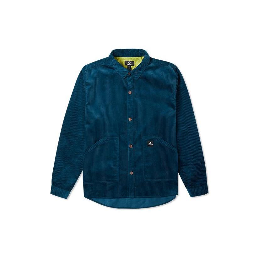 Converse Corduroy Button Shirt Asia Sizing Blue Men s 10024006-A02 XL