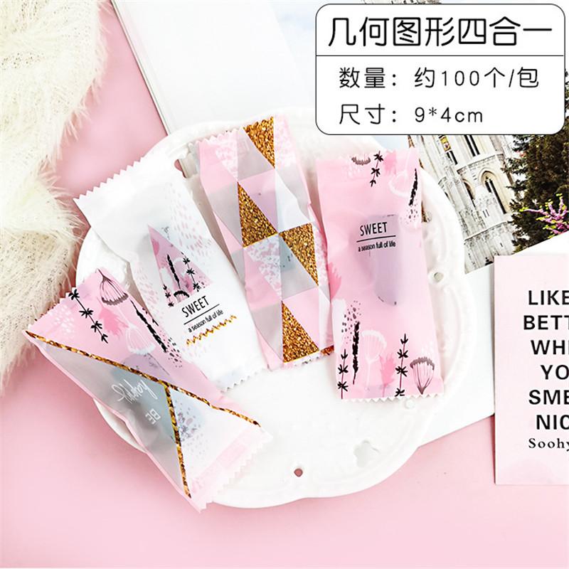 100 Stück Neue Schneeflocken-Knusperverpackung Blumentee Kekse Nougat Maschinell versiegelt Transparente Gefrostete Beutel Weihnachtsgeschenkverpackung