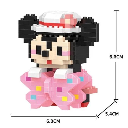 Disney Anime Prinzessin Bausteine Stitch Mickey Mouse Mini Action Spielfiguren Blöcke Spielzeug Ziegel Zusammenbauen Spielzeug Kinder Geschenke