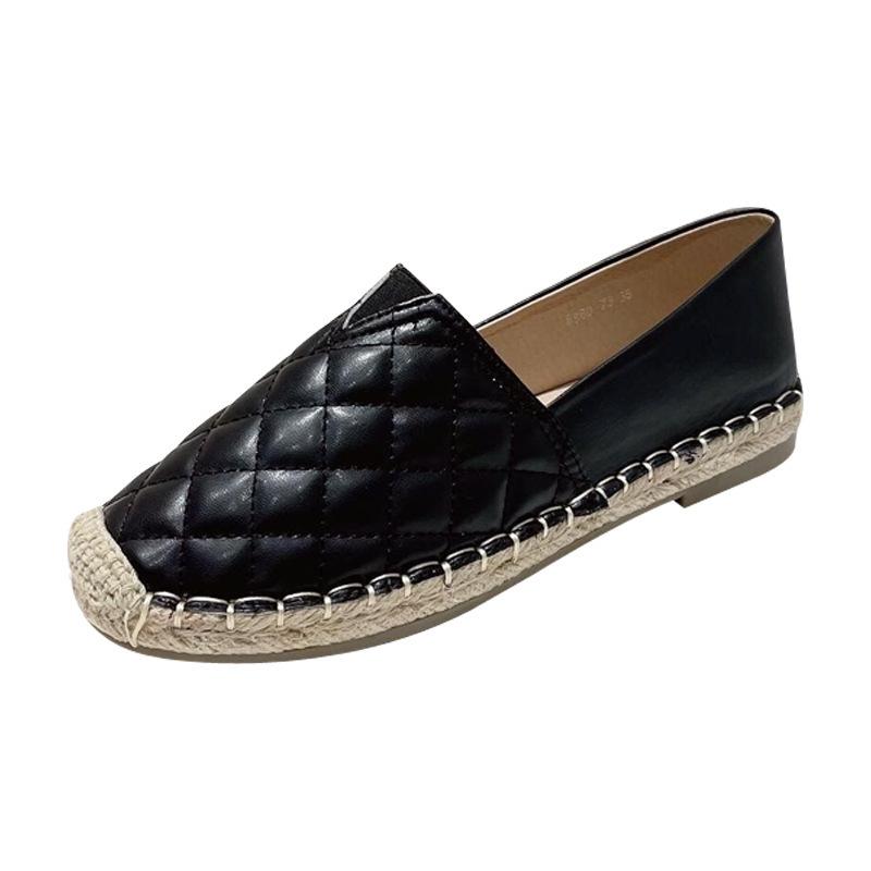 Fashion 2025 Delicate Fisherman Shoes Woman Quilted Espadrilles Shoes Stiching Rubber Flats Women Oxfords Leather Sneakers Femme Loafers
