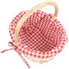 Wicker Storage Basket Hand Woven Linen Inner For Fruit Vegetable Bread Food Serving Display Red Plaid Size S Picnic Basket