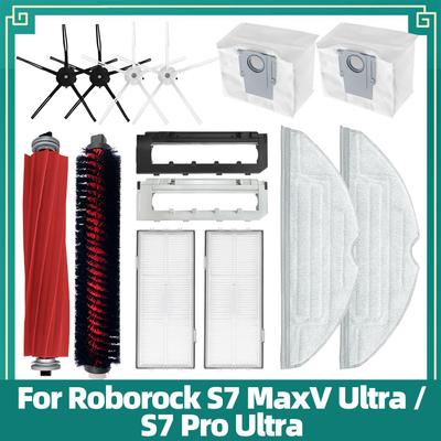 Fit For Roborock S7 MaxV Ultra / S7 Pro Ultra Main Side Brush Mop Hepa Filter Dust Bag Cleaning Rolling Brush Accessories Parts