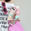 3D Cute Heart Cartoon Love Wristband Wrist Strap Phone Case for iPhone 17 16 15 14 13 Pro Max Soft Shockproof Cover Case