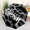 1PC Stussy Leopard Automatic Open/Close, 8-Rib Durable Frame Compact Travel Umbrella for Men & Women S1222066
