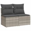 Vidaxl 2-Cz Sofa Ogrodowa Z Poduszkami, Jasnoszary, Rattan Pe I Akacja
