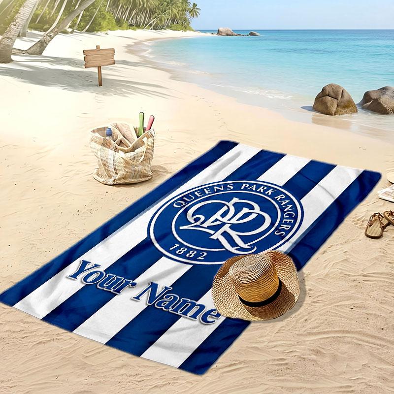 Queens Park Rangers FC Asciugamano da Spiaggia Stampato Personalizzato Logo Calcio Supporto Nome Testo Personalizzato Asciugamano Assorbente Per Sport Viaggio Regalo Speciale