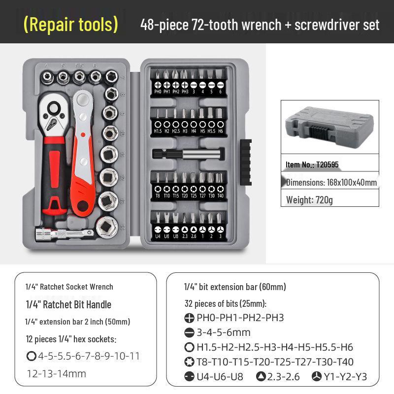 Portable Electric Vehicle Motorcycle Tool Set with Tire Change and Bit Socket