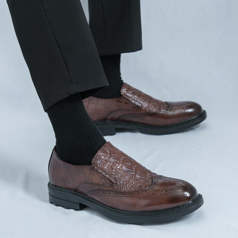 Modne Skórzane Buty Męskie Casualowe Mokasyny Luksusowy Design Wsuwane Męskie Buty Wizytowe Styl Rekreacyjny Duży Rozmiar Dobra Podeszwa Odporna na Ścieranie