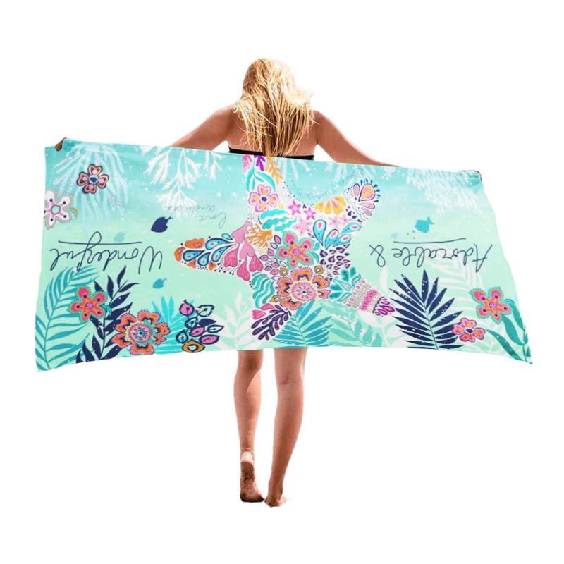 Customizable Large Microfiber Surfing and Beach Towel - Absorbent and Quick-Dry for Adults