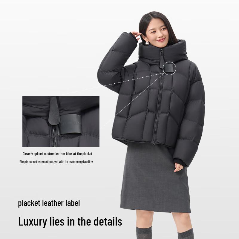 Qiangan Women's 2025 Goose Down Hooded Jacket Y318170Y