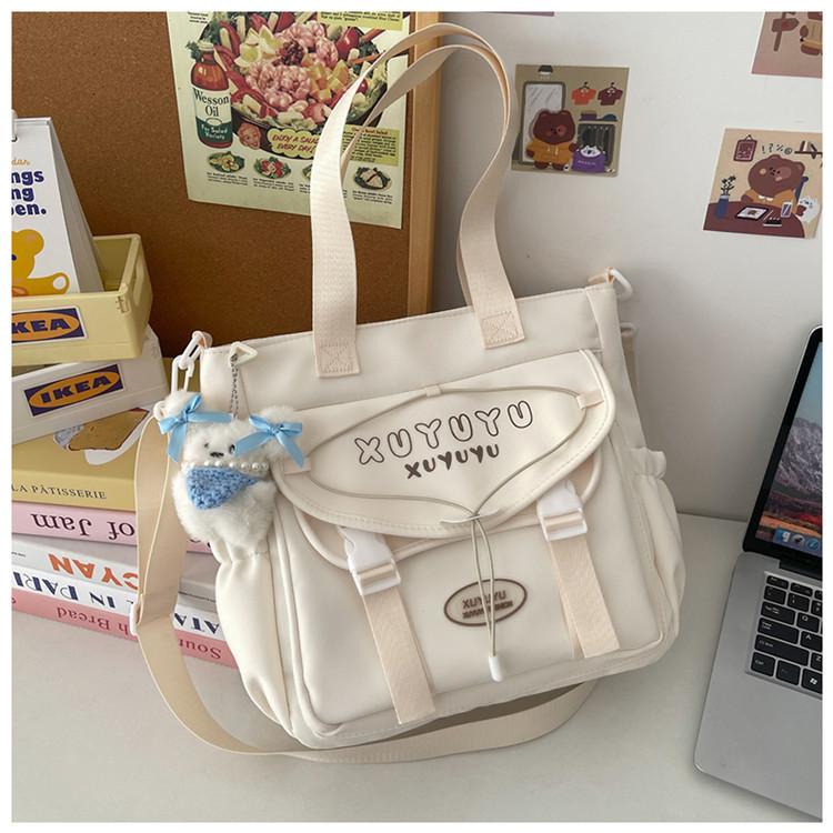 School Bag High Value College Style Messenger Bag Female Students Class Leisure Bag Large Capacity Portable Tutoring Bag Bag