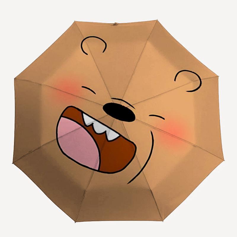 

1pc We Bare Bears Automatic Open/close Folding Portable Umbrella with 8-Rib Structure for Women/Men, All-Season Use a0901041