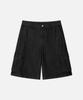 DRAW FIT Curved Line Cargo Denim Half Pants [Black]