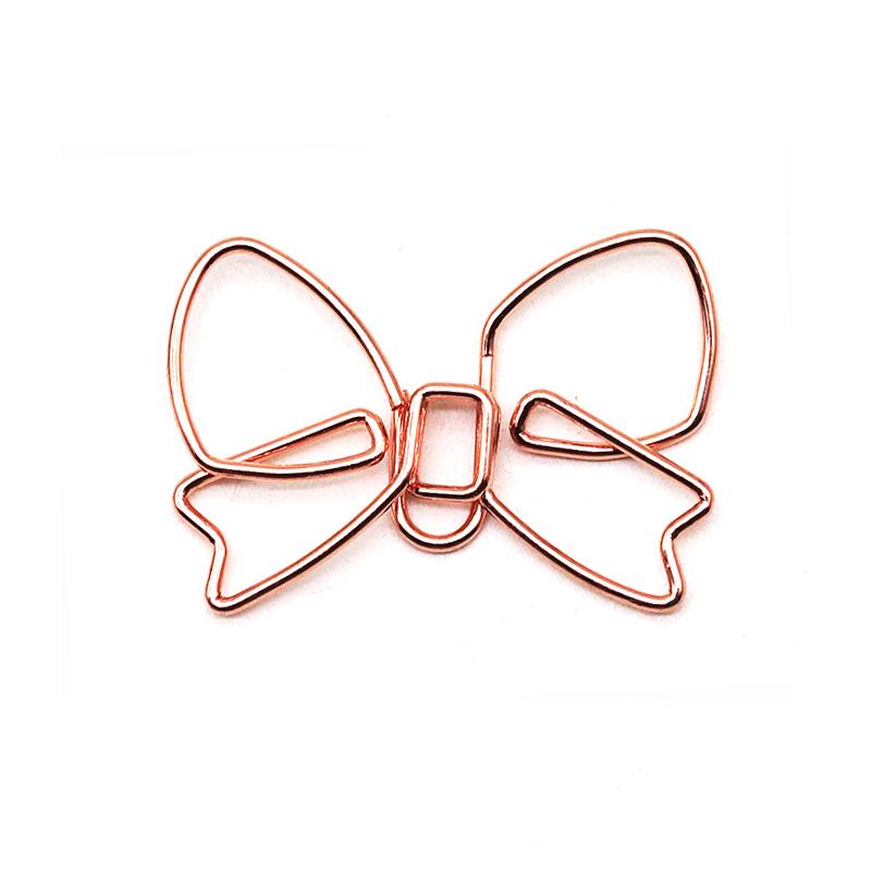 Rose Gold Butterfly Meander Bookmark: Cute, Creative, Irregular-Shaped Metal Paperclip розового золота