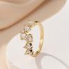 Love Diamond Cuff Rings For Women Inlaid Zirconia Copper Adjustable Finger Accessory
