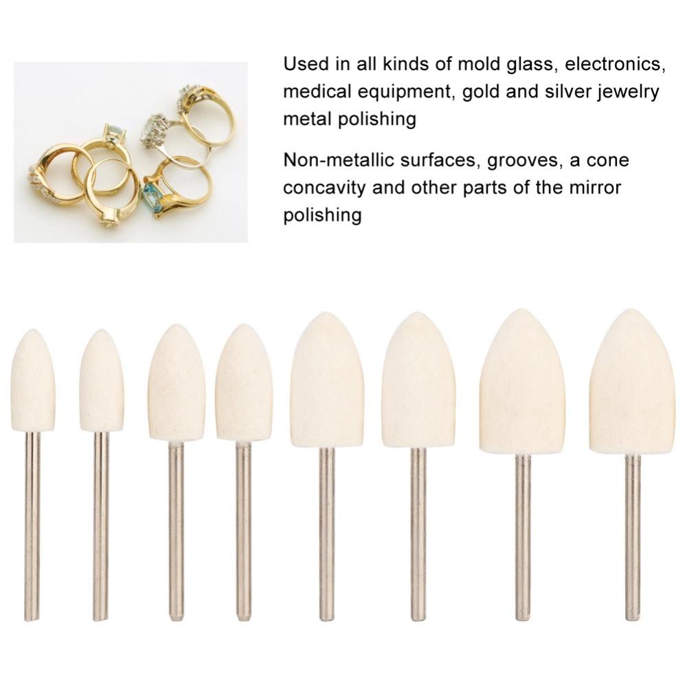 8PCS Conical Shape Conical Head Wool Material Grinding Head Practical Polishing Tool  Polishing Work