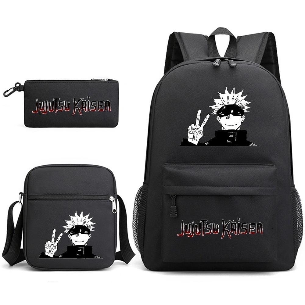 3-delige Schoolrugzakset voor Studenten Grote Capaciteit Oxford Stof Schooltas met Schouderband en Etui 3 piece set