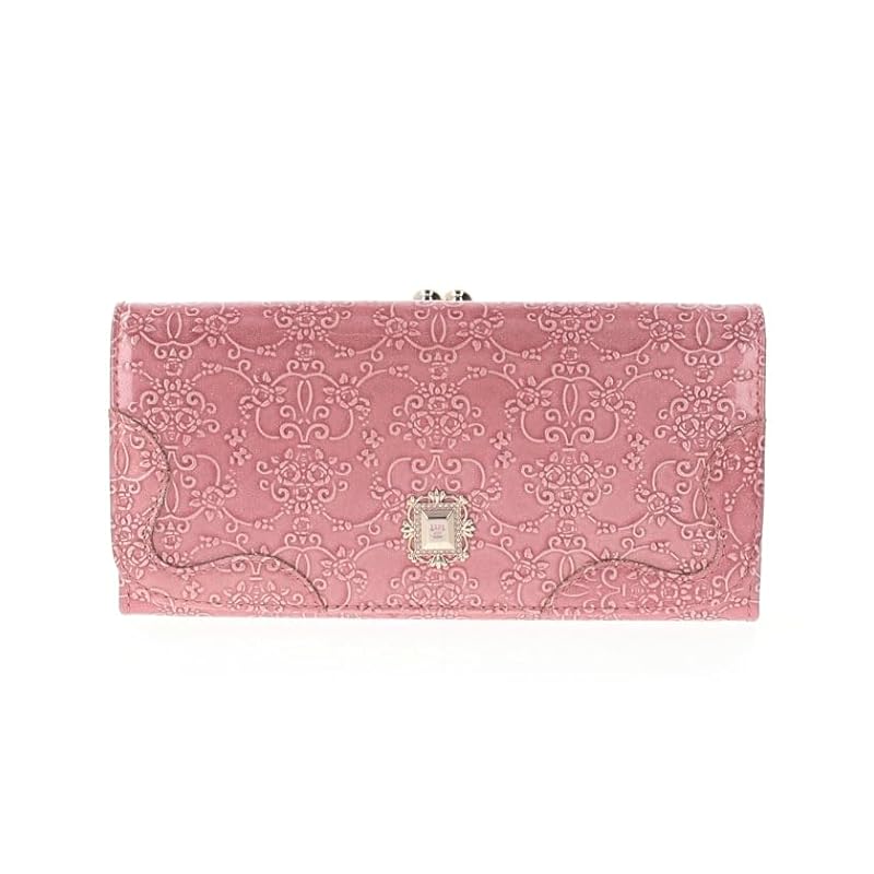 

[Anna Sui] wallet Roomy Clasp flap long wallet ladies Pink (new)