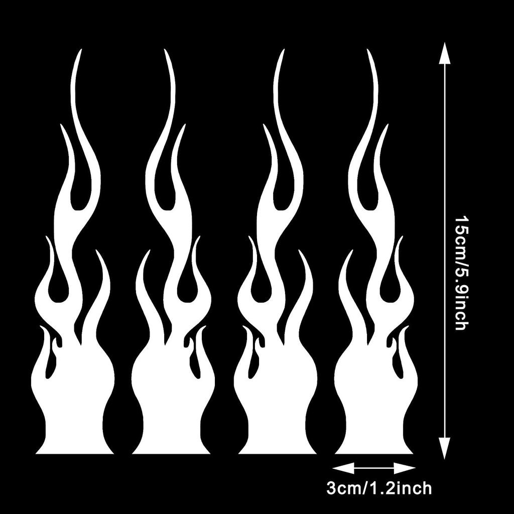 Flame Reflective Car Sticker Motorsport Flame Stripe Sticker Motorcycle Bike Skateboard DIY