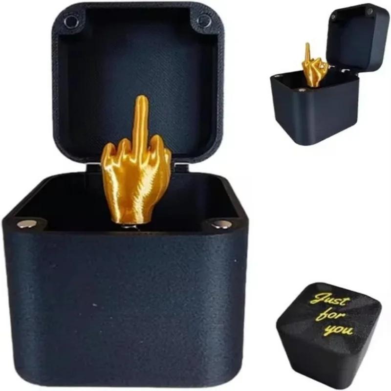 Neuer Mittelfinger InBox Kreativ Lustige Dekorationsbastelarbeiten 3D-Druck Mittelfinger Weihnachtsgeschenkboxen Familienspiel Geschenk Lustiges Spielzeug