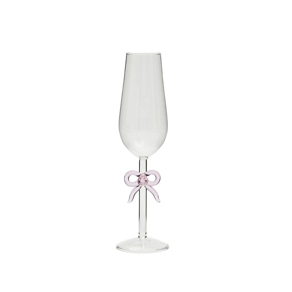 Creative Bow Champagne Glass Elegant Highball Cocktail Cup Vintage Sweet Wine Glass for Home