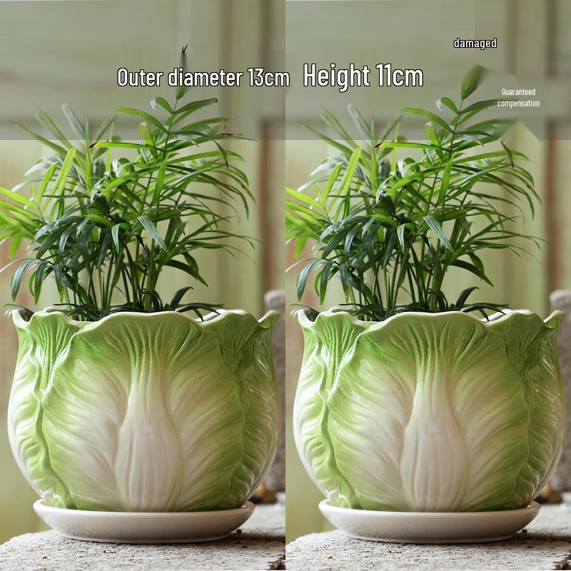 Simple Creative Ceramic Hanging Flower Pot with Tray - Large/Extra Large for Succulents and Green Pothos