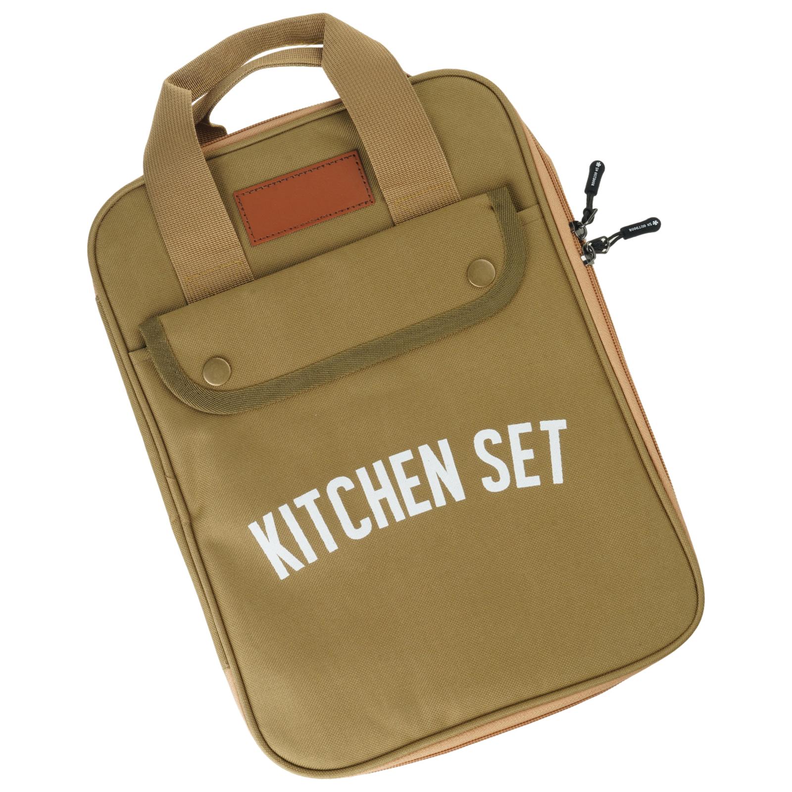Barbecue Cookware Organizers Carry Pouches Picnics Cookware Storage Bag Outdoor Camping Cookware Kitchen Utensils Bag хаки