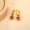 Clearly Colored Cubic Zirconia Drop Earrings For Woman Dancing Party Accessories Luxury Shiny Zircon Geometric Clip