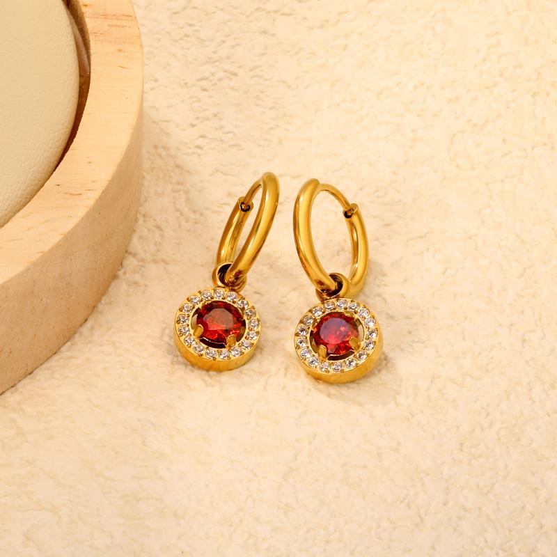 Clearly Colored Cubic Zirconia Drop Earrings For Woman Dancing Party Accessories Luxury Shiny Zircon Geometric Clip